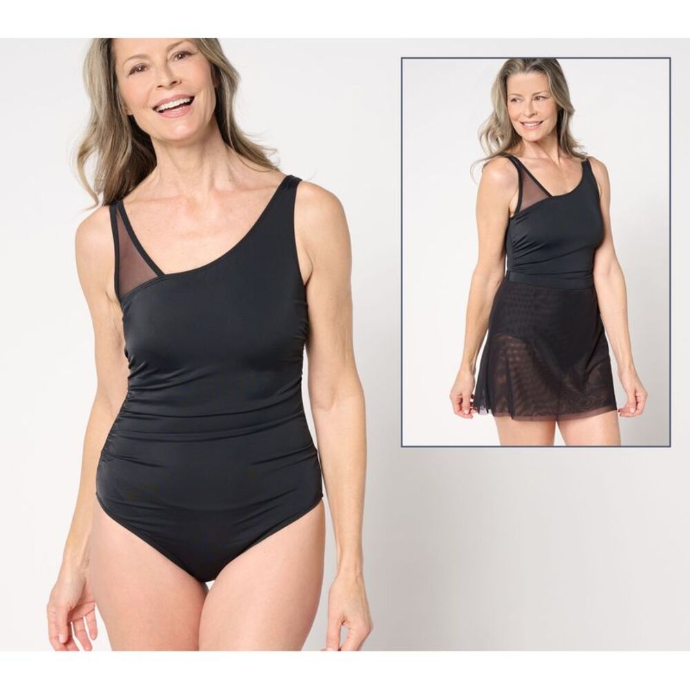 Isaac Mizrahi Live! Women's Swimsuit Sz 14 Bridgehampton Piece Suit Black